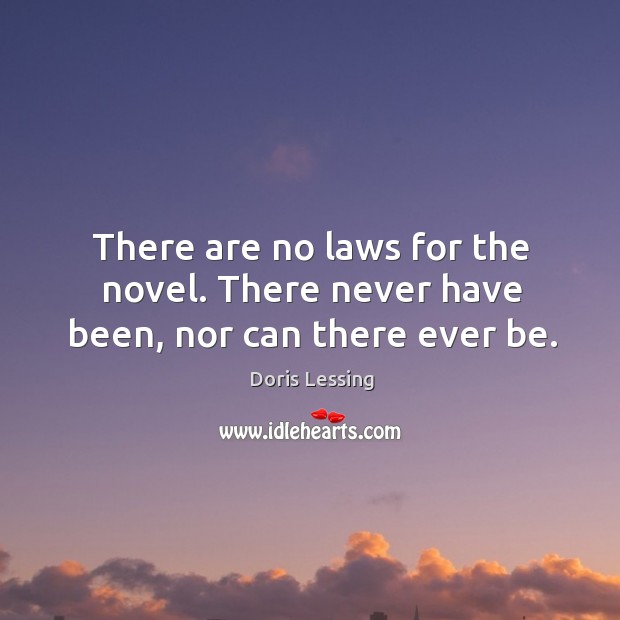 There are no laws for the novel. There never have been, nor can there ever be. Image