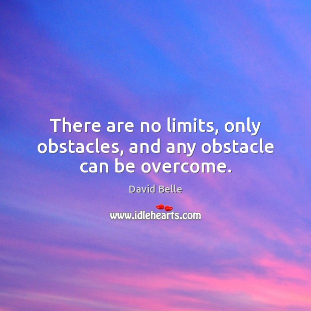 There are no limits, only obstacles, and any obstacle can be overcome. David Belle Picture Quote