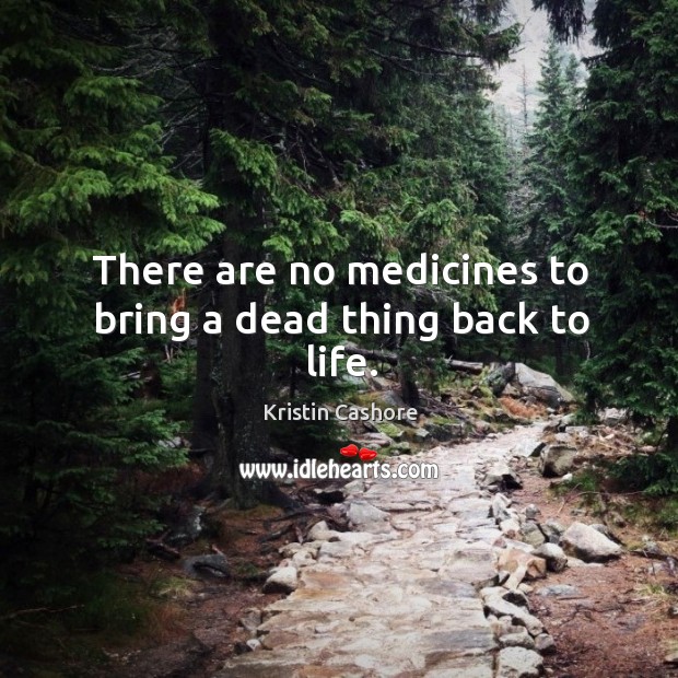 There are no medicines to bring a dead thing back to life. Image