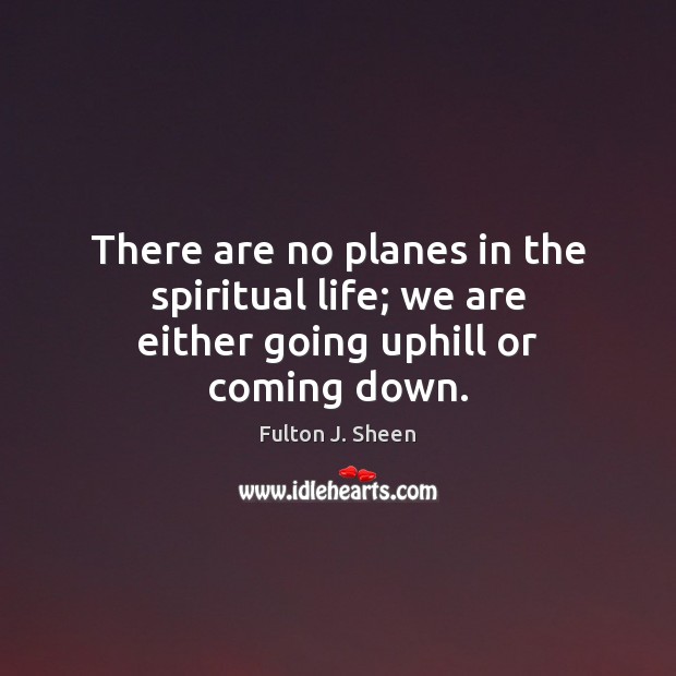 There are no planes in the spiritual life; we are either going uphill or coming down. Image