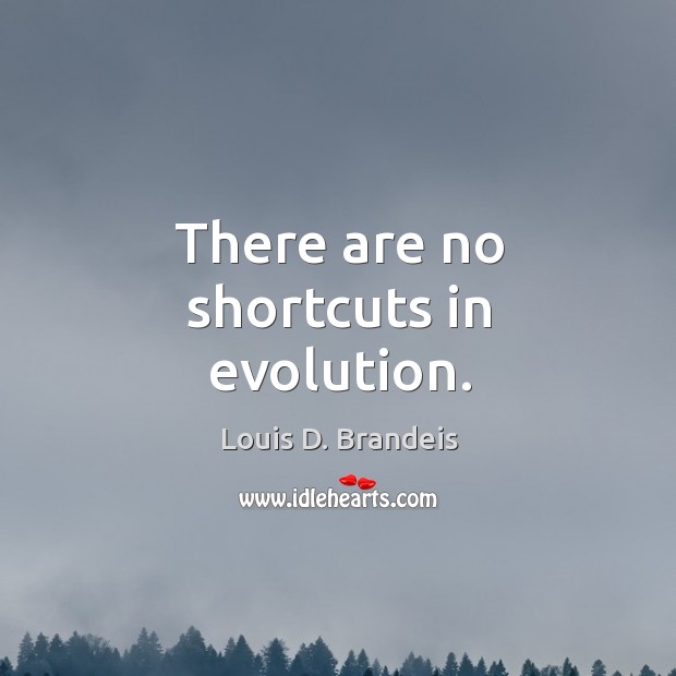 There are no shortcuts in evolution. Image