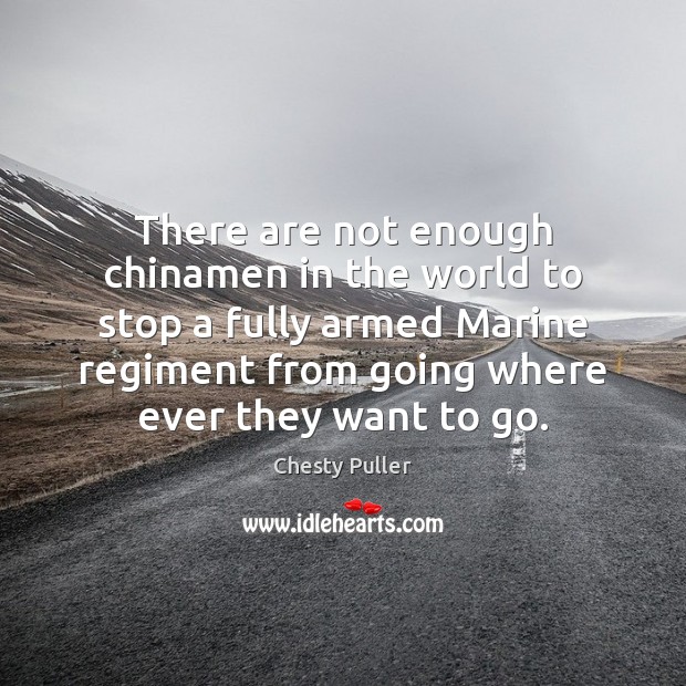 There are not enough chinamen in the world to stop a fully Chesty Puller Picture Quote