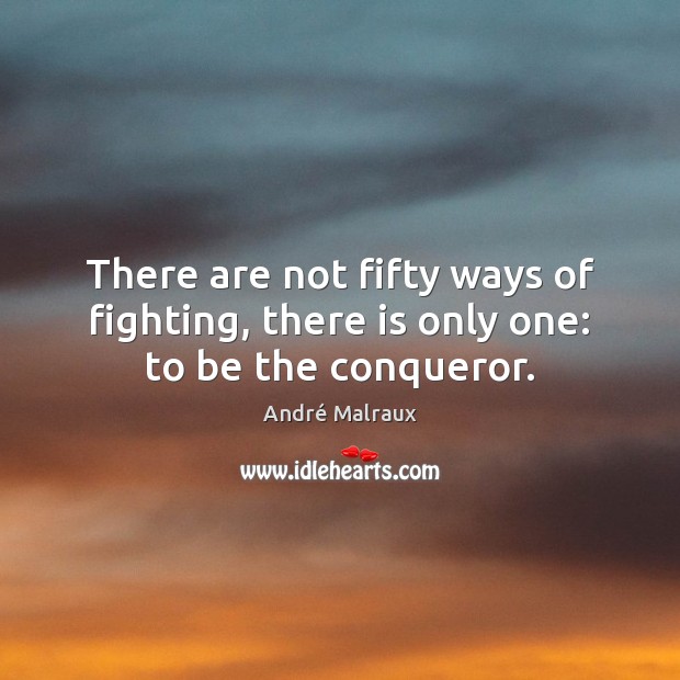 There are not fifty ways of fighting, there is only one: to be the conqueror. André Malraux Picture Quote