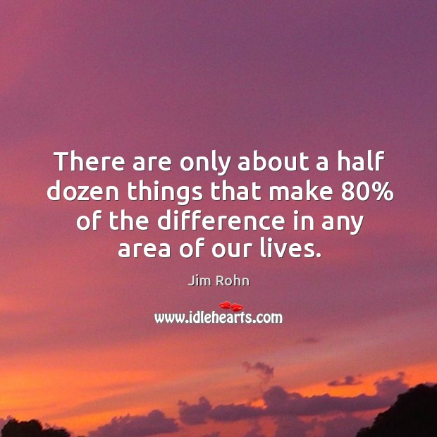 There are only about a half dozen things that make 80% of the difference in any area of our lives. Image