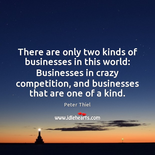 There are only two kinds of businesses in this world: Businesses in Peter Thiel Picture Quote