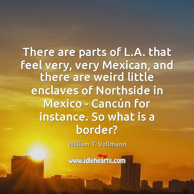 There are parts of L.A. that feel very, very Mexican, and William T. Vollmann Picture Quote