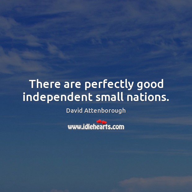 There are perfectly good independent small nations. David Attenborough Picture Quote