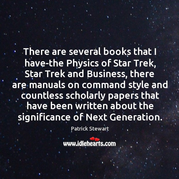 There are several books that I have-the physics of star trek, star trek and business Image