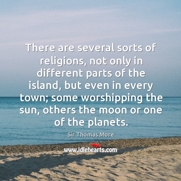 There are several sorts of religions, not only in different parts of the island Sir Thomas More Picture Quote