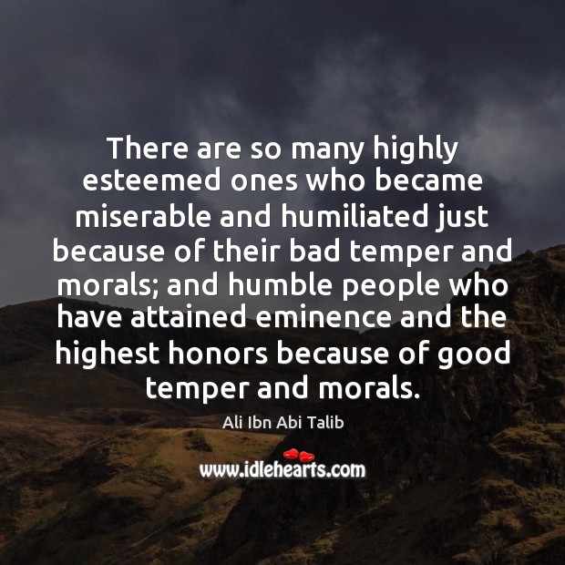 There are so many highly esteemed ones who became miserable and humiliated Ali Ibn Abi Talib Picture Quote