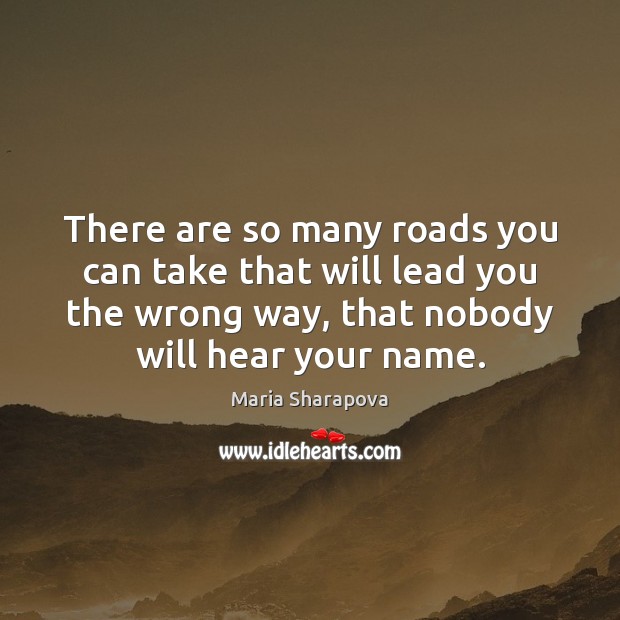 There are so many roads you can take that will lead you Maria Sharapova Picture Quote