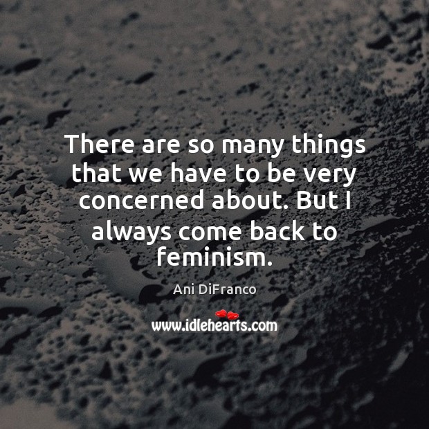 There are so many things that we have to be very concerned Ani DiFranco Picture Quote