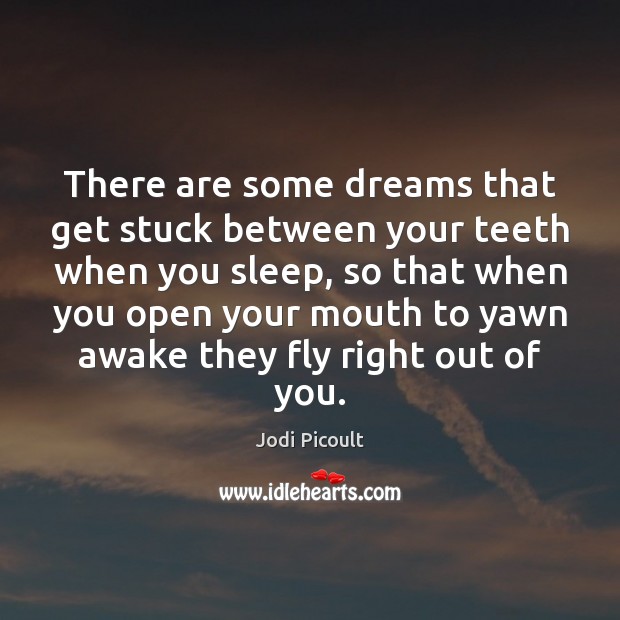 There are some dreams that get stuck between your teeth when you Image