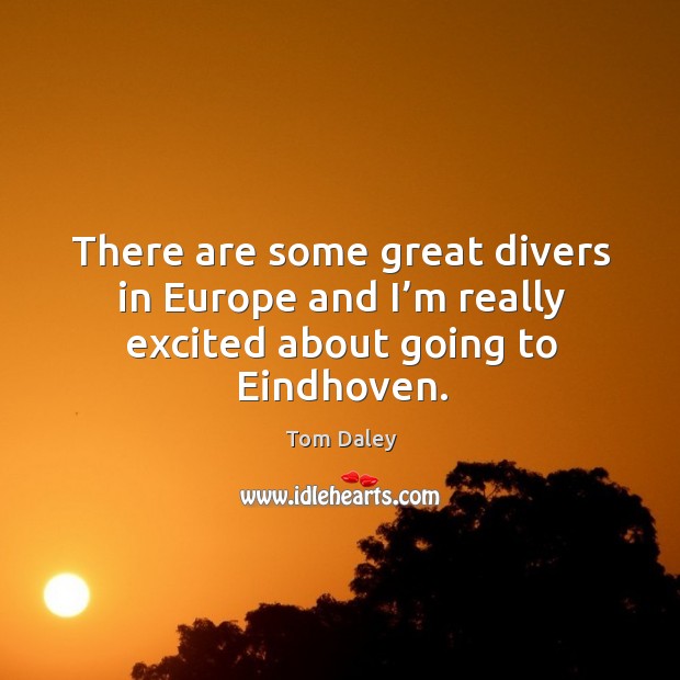 There are some great divers in europe and I’m really excited about going to eindhoven. Tom Daley Picture Quote