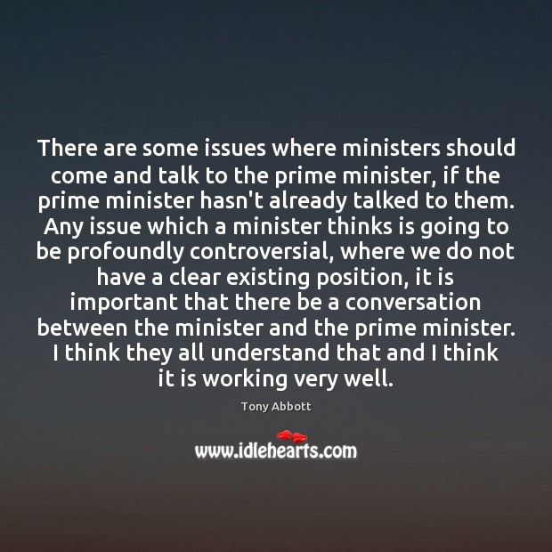 There are some issues where ministers should come and talk to the Image