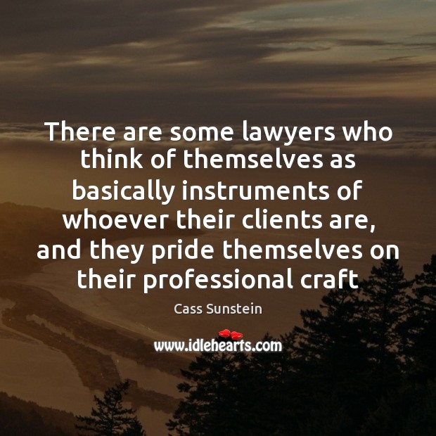 There are some lawyers who think of themselves as basically instruments of Image
