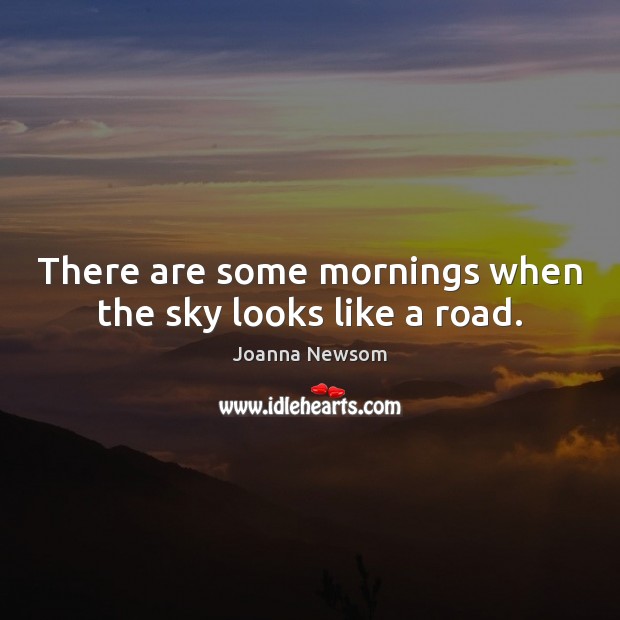 There are some mornings when the sky looks like a road. Joanna Newsom Picture Quote