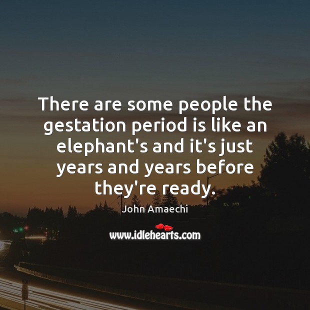 There are some people the gestation period is like an elephant’s and John Amaechi Picture Quote