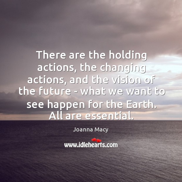 There are the holding actions, the changing actions, and the vision of Joanna Macy Picture Quote