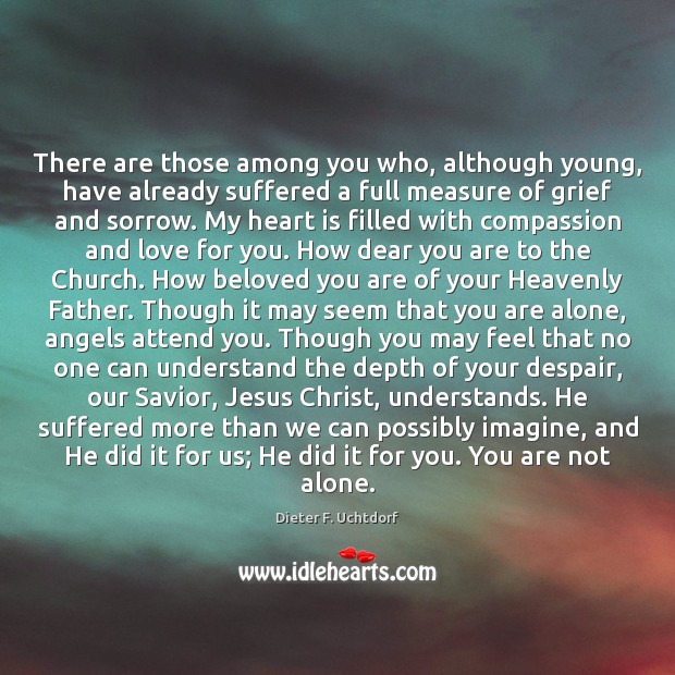There are those among you who, although young, have already suffered a Dieter F. Uchtdorf Picture Quote