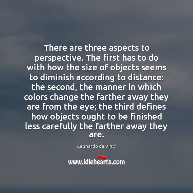 There are three aspects to perspective. The first has to do with Image