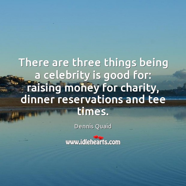 There are three things being a celebrity is good for: raising money Image