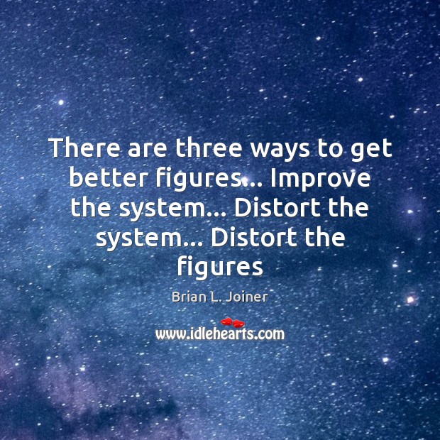 There are three ways to get better figures… Improve the system… Distort Image