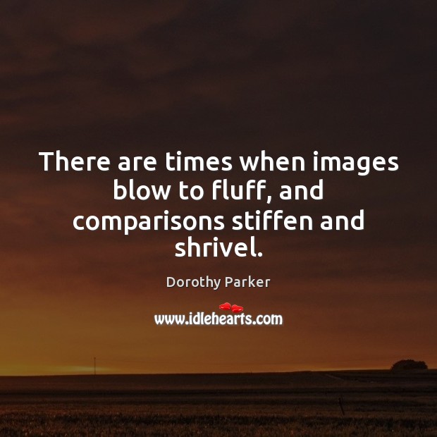 There are times when images blow to fluff, and comparisons stiffen and shrivel. Dorothy Parker Picture Quote