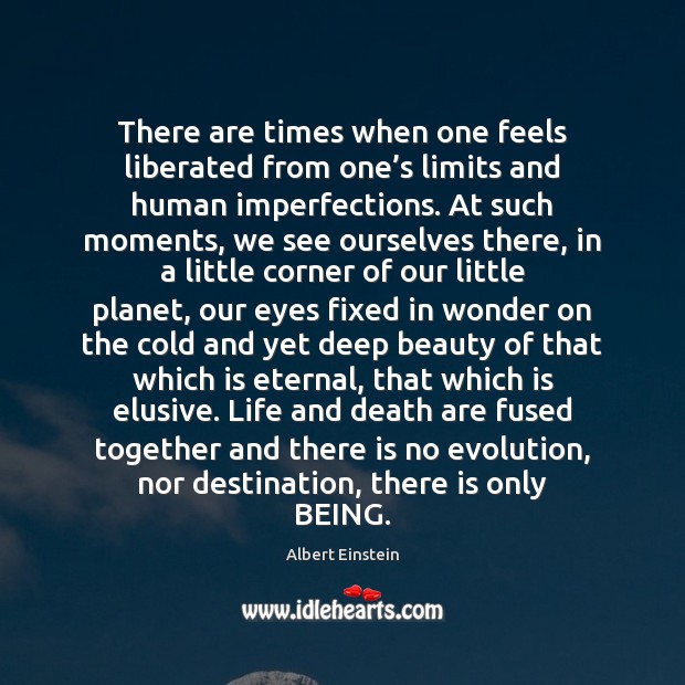 There are times when one feels liberated from one’s limits and Albert Einstein Picture Quote