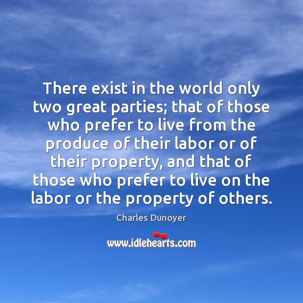 There exist in the world only two great parties; that of those Charles Dunoyer Picture Quote