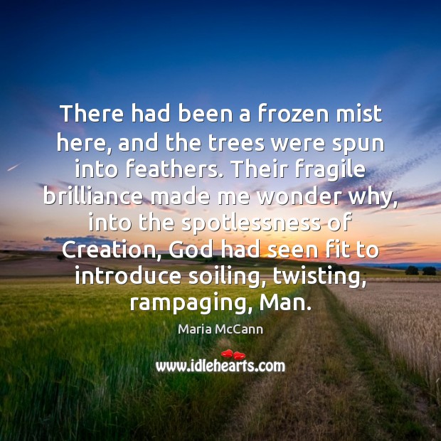 There had been a frozen mist here, and the trees were spun Maria McCann Picture Quote