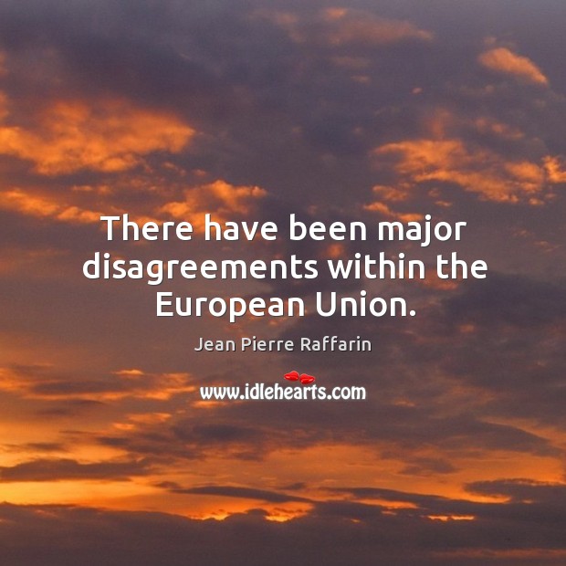 There have been major disagreements within the european union. Jean Pierre Raffarin Picture Quote