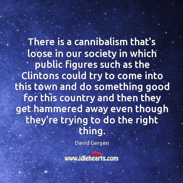 There is a cannibalism that’s loose in our society in which public David Gergen Picture Quote