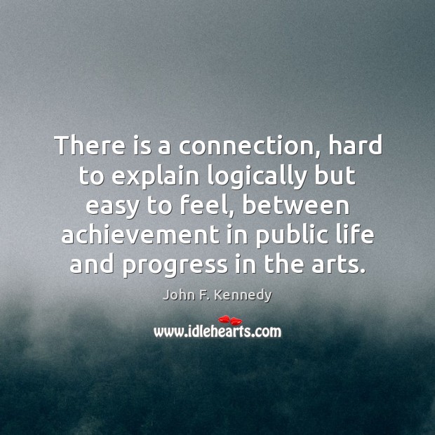 There is a connection, hard to explain logically but easy to feel, John F. Kennedy Picture Quote
