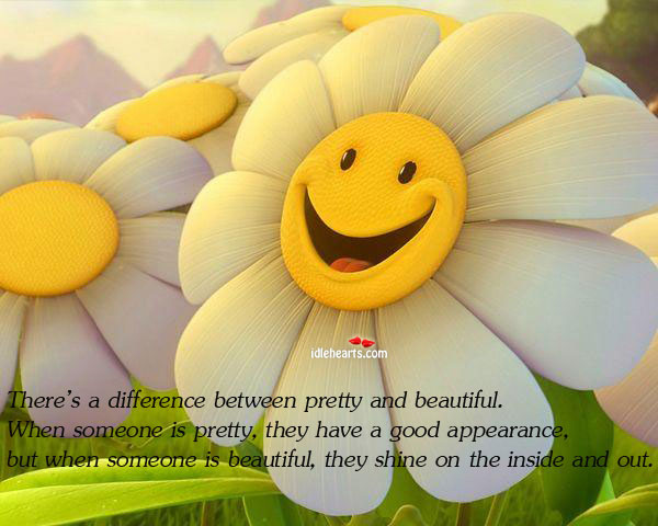Difference between pretty and beautiful Appearance Quotes Image