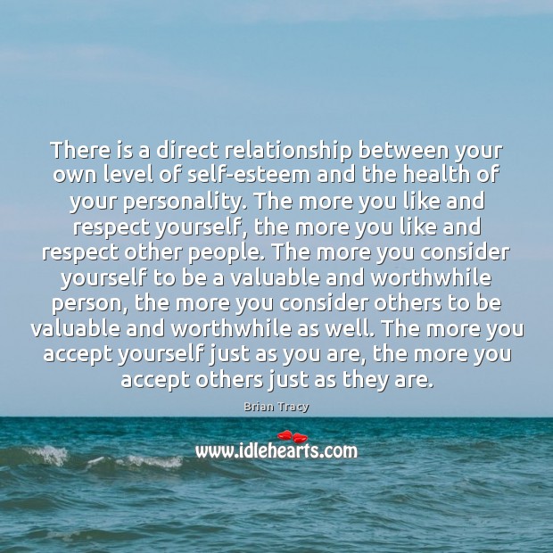 There is a direct relationship between your own level of self-esteem and Image