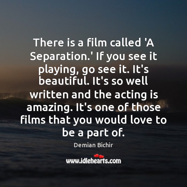 There is a film called ‘A Separation.’ If you see it Demian Bichir Picture Quote
