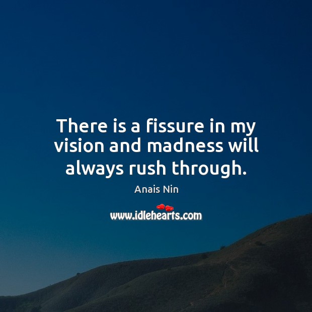 There is a fissure in my vision and madness will always rush through. Image