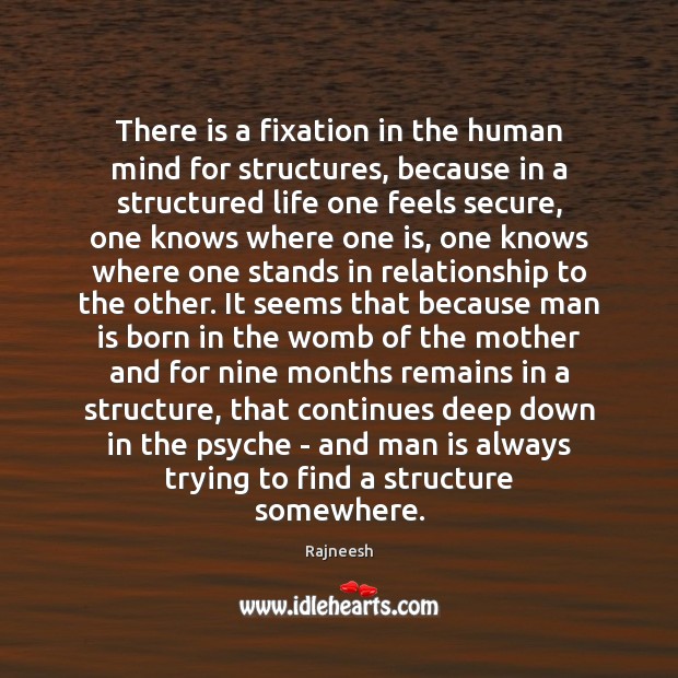 There is a fixation in the human mind for structures, because in Relationship Quotes Image