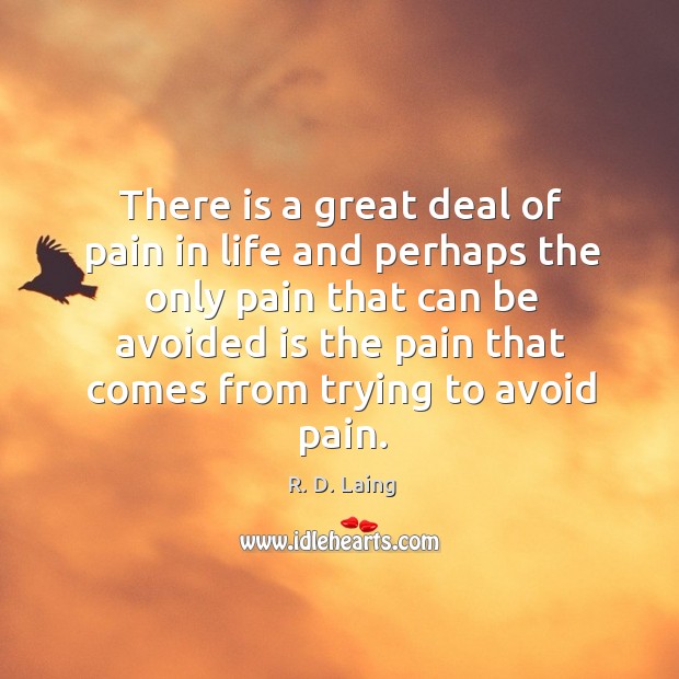 There is a great deal of pain in life and perhaps the only pain that can be avoided R. D. Laing Picture Quote