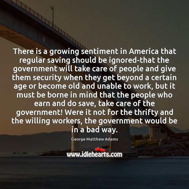 There is a growing sentiment in America that regular saving should be Image