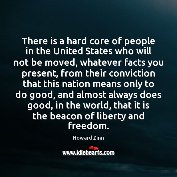 There is a hard core of people in the United States who Howard Zinn Picture Quote