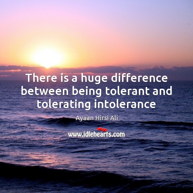 There is a huge difference between being tolerant and tolerating intolerance Image