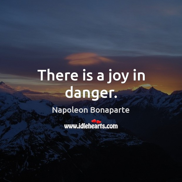 There is a joy in danger. Napoleon Bonaparte Picture Quote