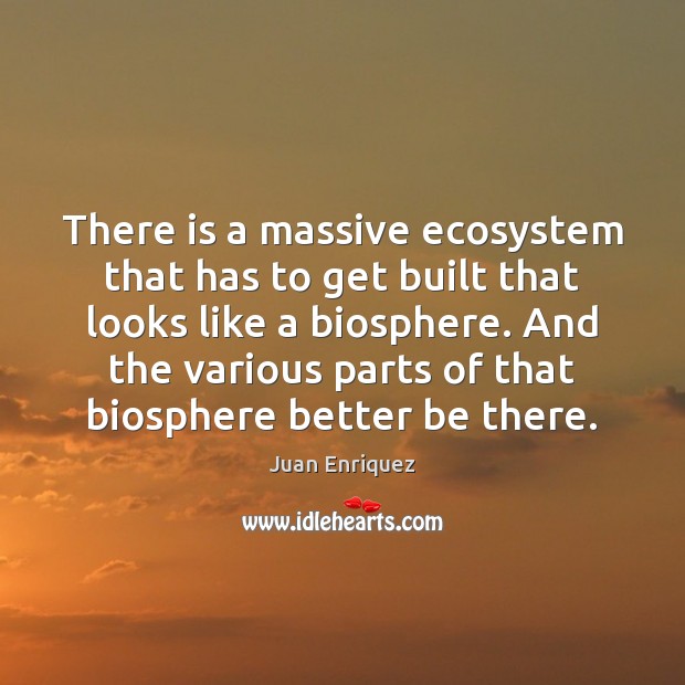 There is a massive ecosystem that has to get built that looks Juan Enriquez Picture Quote