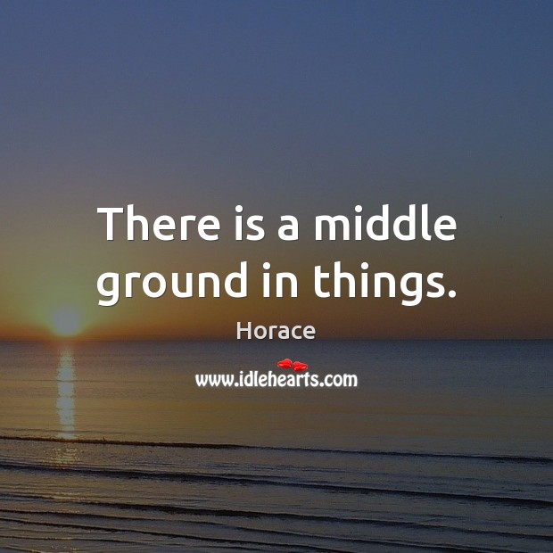 There is a middle ground in things. Horace Picture Quote