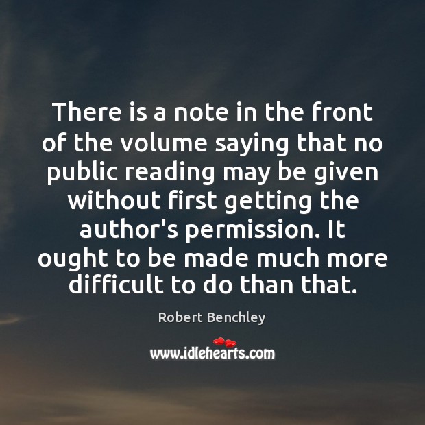 There is a note in the front of the volume saying that Robert Benchley Picture Quote