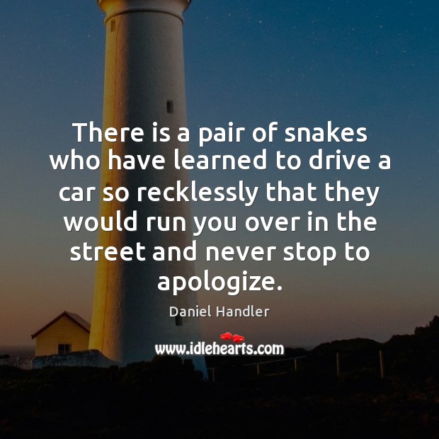 There is a pair of snakes who have learned to drive a Image