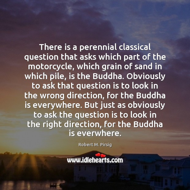 There is a perennial classical question that asks which part of the Robert M. Pirsig Picture Quote