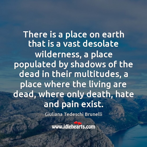 There is a place on earth that is a vast desolate wilderness, Giuliana Tedeschi Brunelli Picture Quote